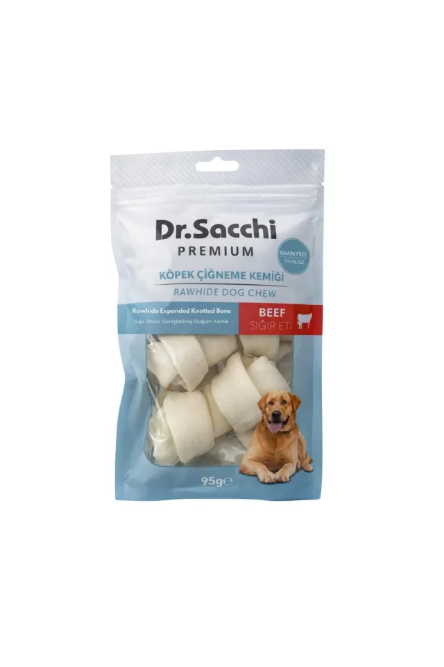 Premium Sığır Etli Sığır Derisi Genişletilmiş Düğüm Kemik Tahılsız Köpek Ödülü 2-4'' 30-35 Gr 3'lü