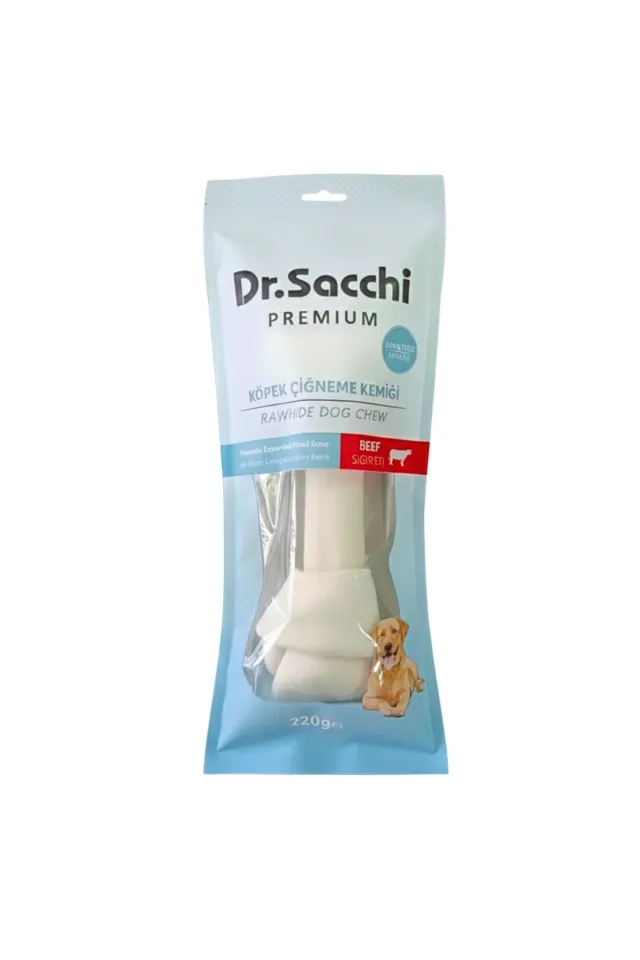 Premium Sığır Etli Sığır Derisi Genişletilmiş Düğüm Kemik Tahılsız Köpek Ödülü 10-11'' 220-230 Gr 1'li