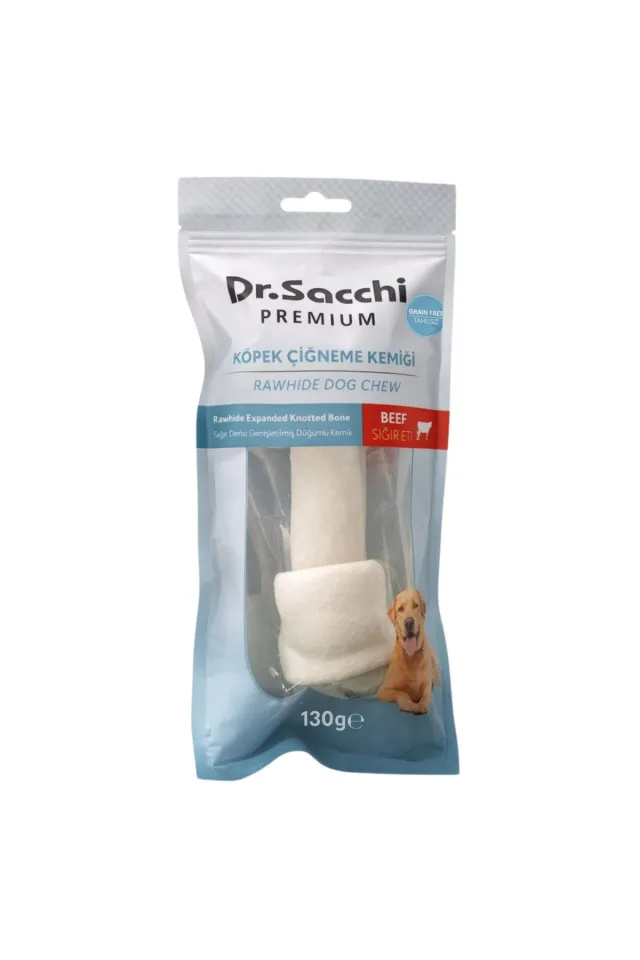 Premium Sığır Etli Sığır Derisi Genişletilmiş Düğüm Kemik Tahılsız Köpek Ödülü 7-8“ 130-140 Gr 1'li