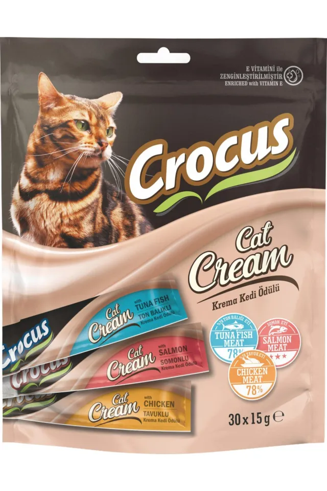 Çoklu Tavuklu & Ton Balıklı & Somonlu Krema Kedi Ödülü 30x15g