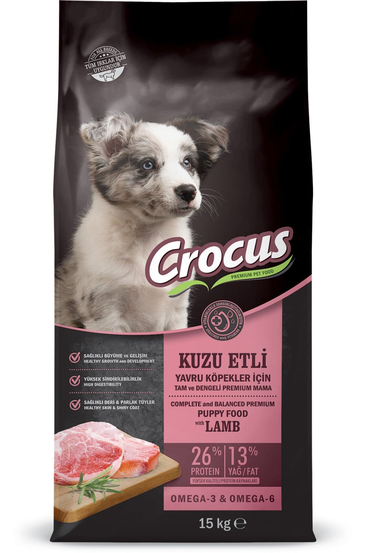 Kuzu Etli Pirinçli Yavru Köpek Maması 15 Kg