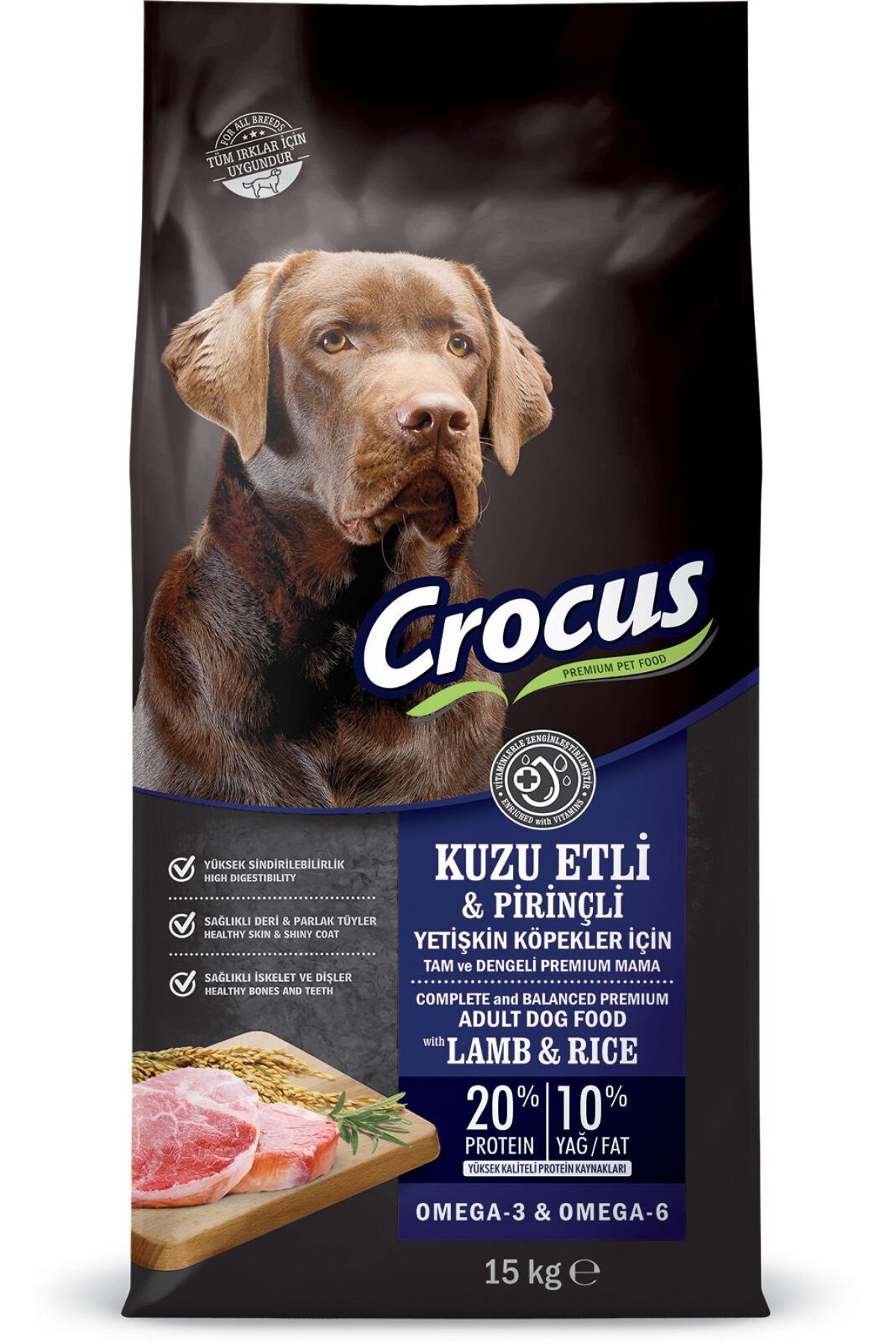 Kuzu Etli Pirinçli Yetişkin Köpek Maması 15 Kg