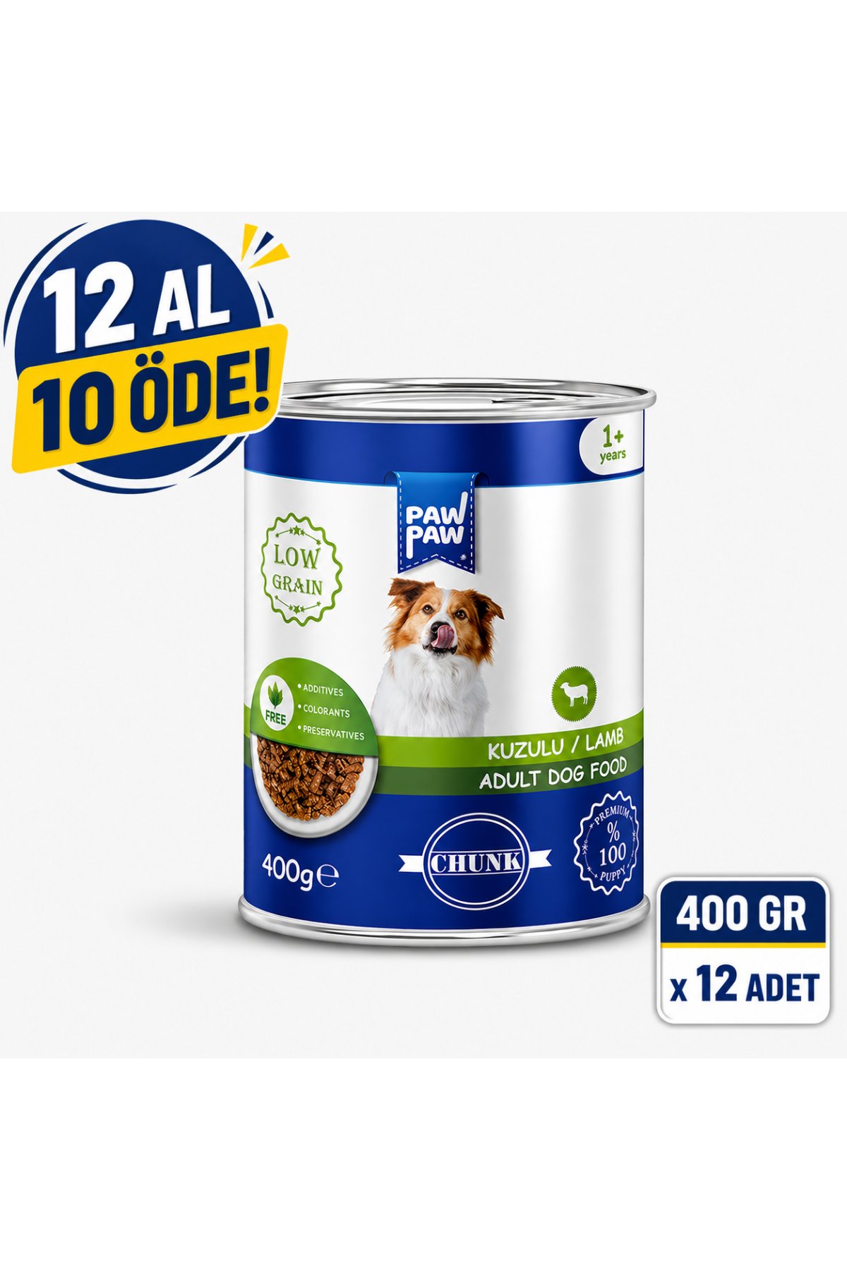 Kuzulu Yetişkin Köpek Konservesi 400 gr | 12 Al 10 Öde