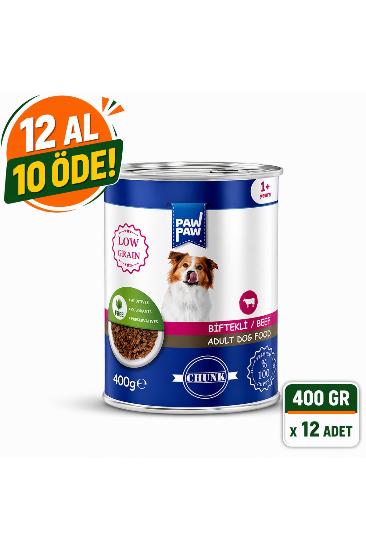 Biftekli Yetişkin Köpek Konservesi 400 gr | 12 Al 10 Öde