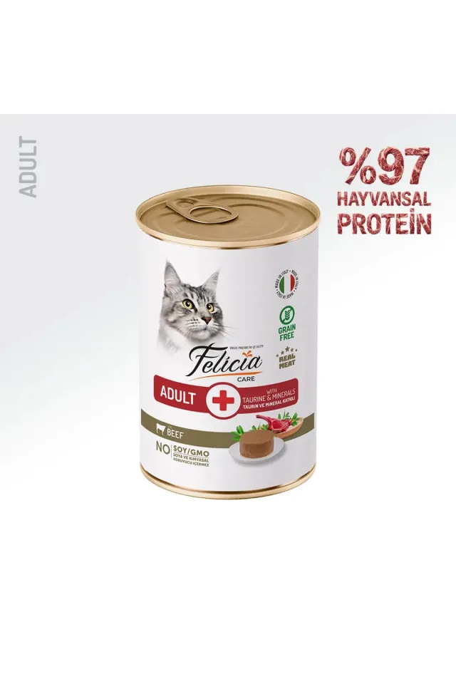 Tahılsız ve Biftekli Yetişkin Kedi Konservesi 400 gr