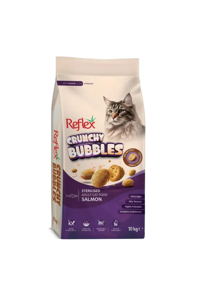 Crunchy Bubbles Somonlu Kısırlaştırılmış Yetişkin Kedi Maması 10 kg