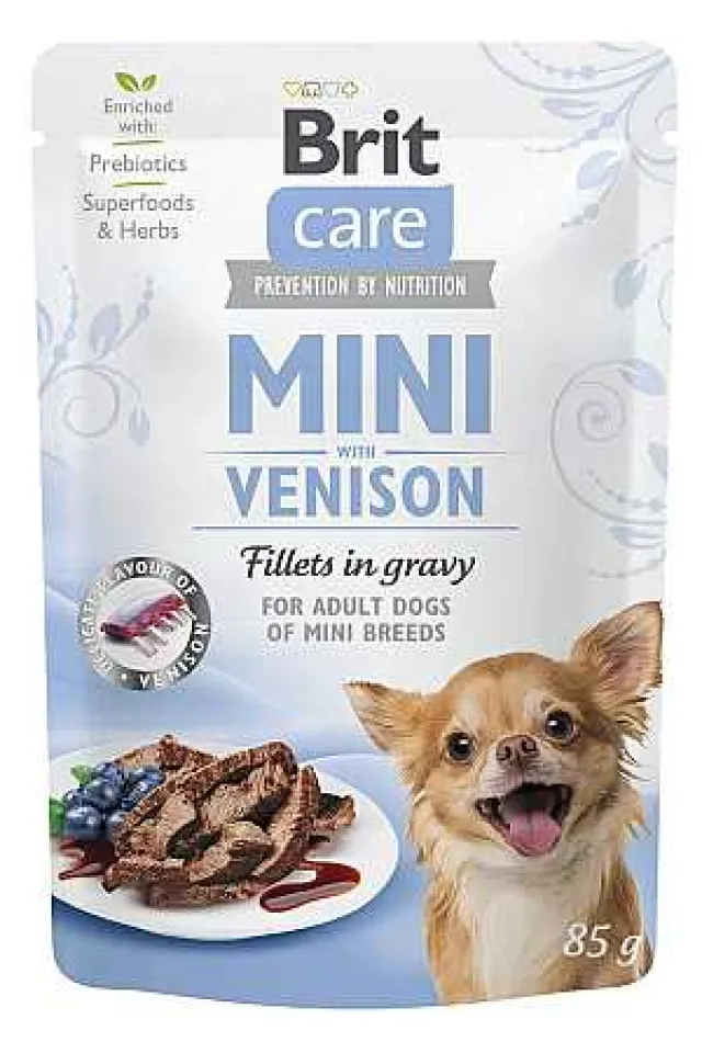 Care Sos İçinde Geyik Etli Küçük Irk Yetişkin Köpekler İçin Fileto Parçaları 85gr