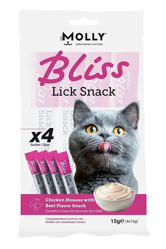 Bliss Tavuklu ve Dana Etli Krema Kedi Ödül Maması 4x15gr