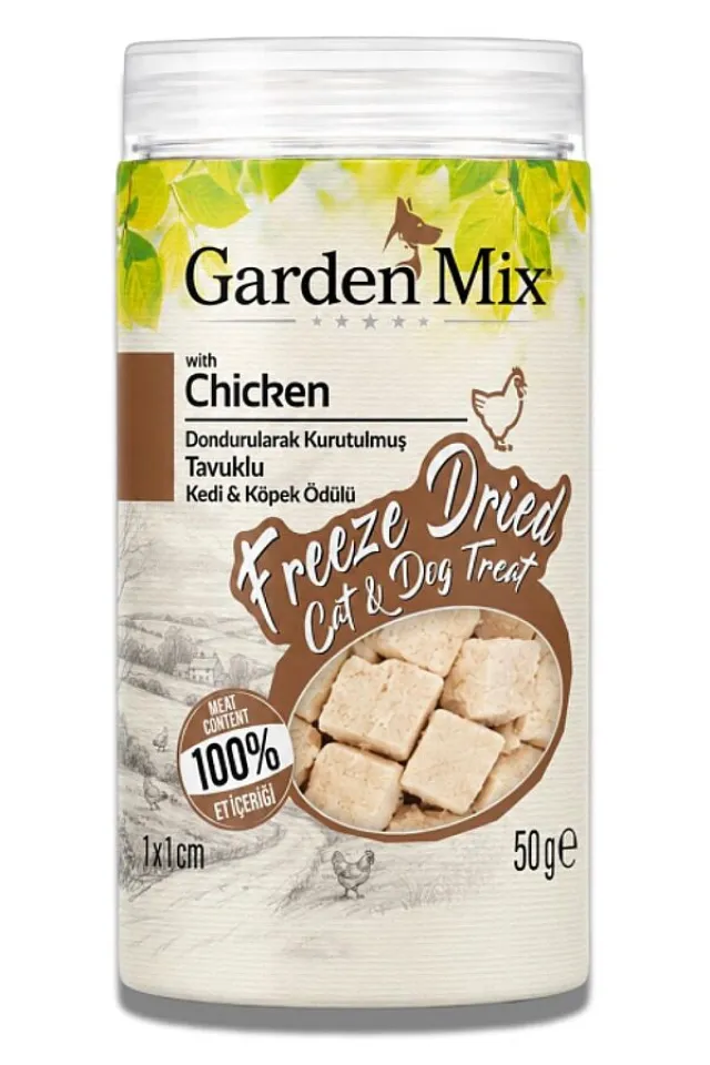 Dondurularak Kurutulmuş Kediler ve Köpek İçin Tavuklu Ödül Maması 50gr