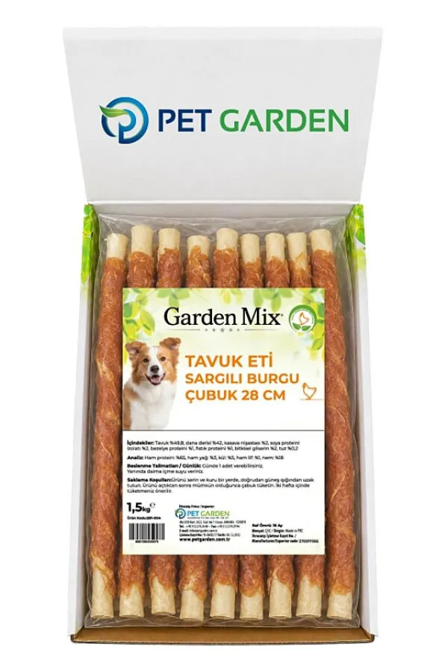 Tavuk Sargılı Çubuk Köpek Ödül Maması 28cm 1.5kg
