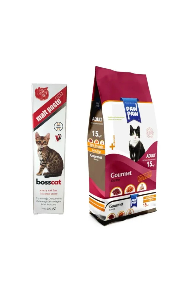 Gurme Yetişkin Kedi Maması 15 kg + Tüy Önleciyi Destek Malt