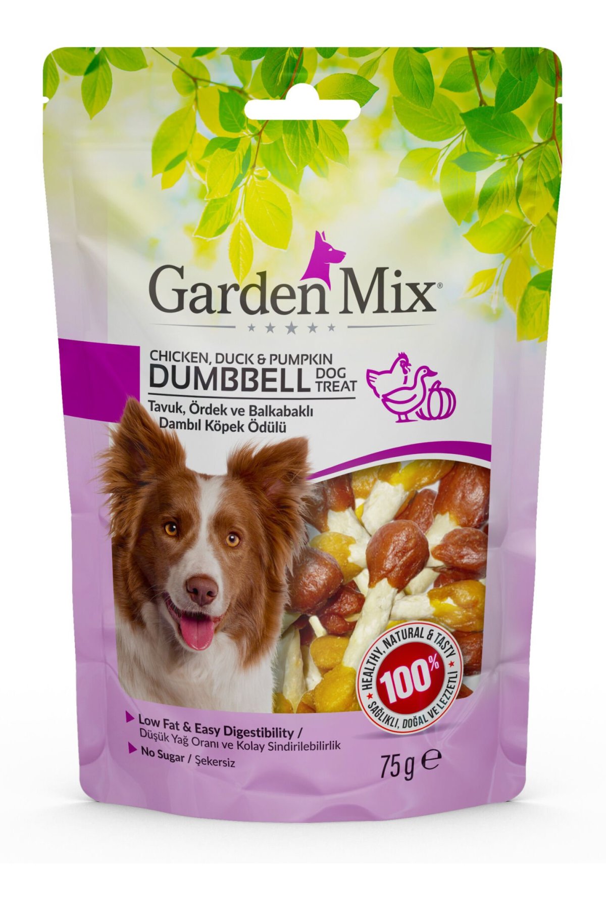 Garden Mix Tavuk Ördek Ve Balkabaklı Dambıl Köpek Ödülü 75 Gr