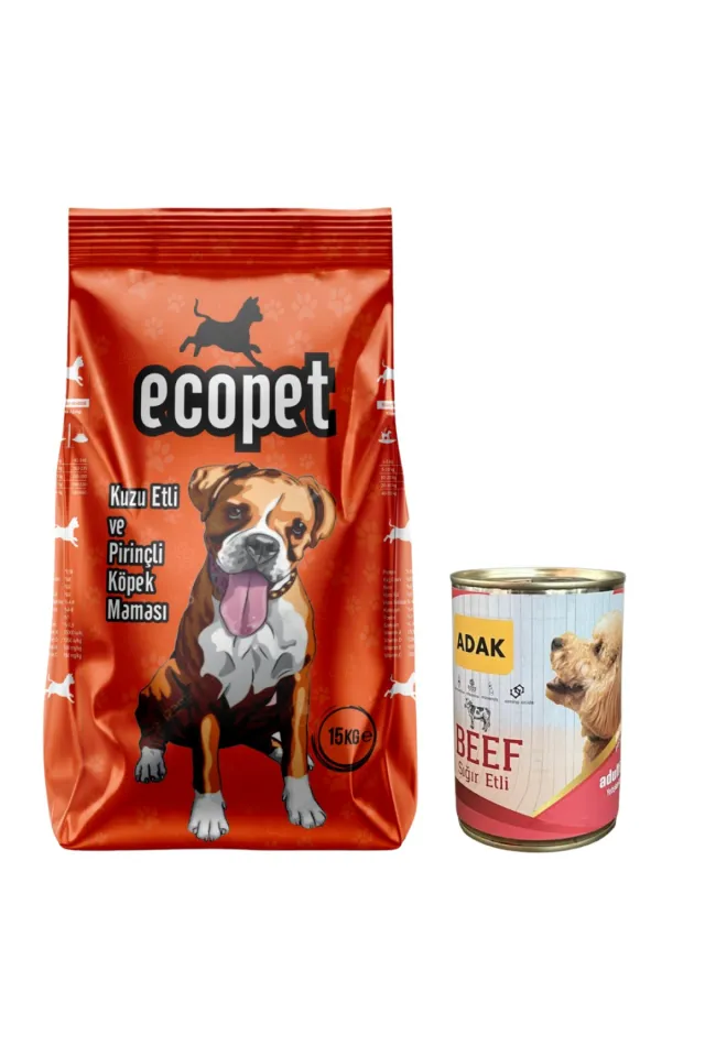 Kuzu Etli Ve Pirinçli Yetişkin Köpek Maması 15 Kg + Adak Konserve 415 Gr.