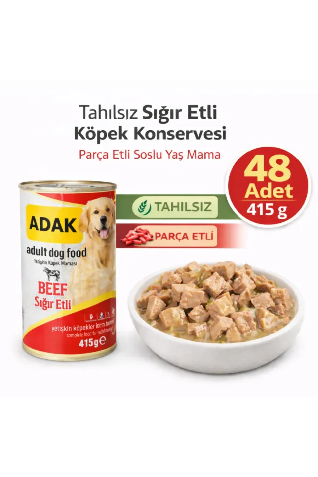 Sığır Etli Yetişkin Köpek Konservesi 415 Gr x 48 Adet