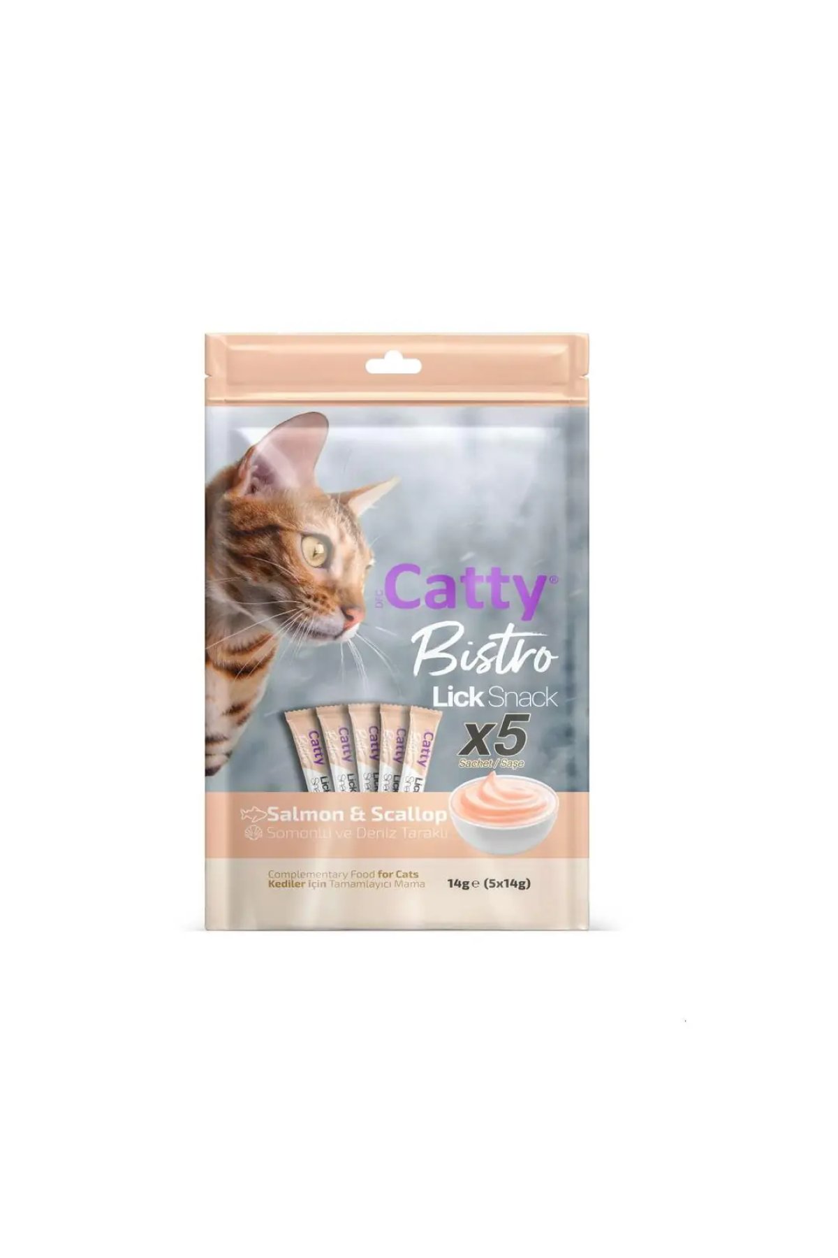 Bistro Somonlu ve Deniz Taraklı Yetişkin Kedi Krema Ödülü 5 x 14 gr