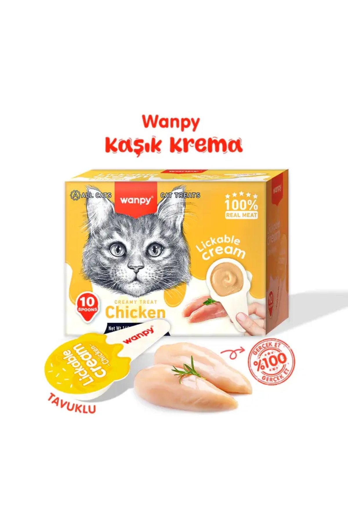 Tavuklu Kaşıklı Sıvı Kedi Ödül Maması 10x16 Gr
