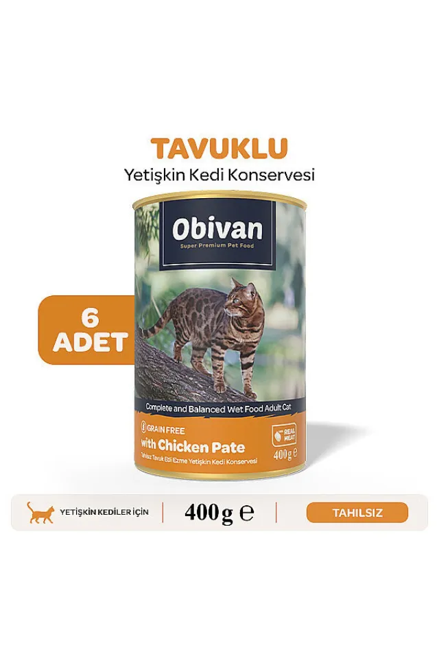 Tahılsız Tavuk Etli Ezme Yetişkin Kedi Konservesi 400 gr x 6 Adet