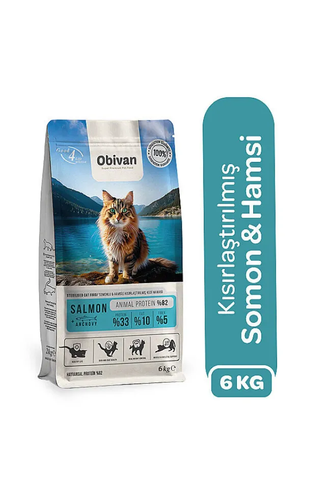 Somonlu ve Hamsili Kısırlaştırılmış Kedi Maması 6 kg