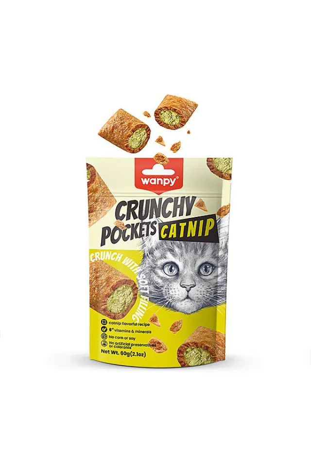 Crunchy Pockets Tavuklu ve Kedi Otlu Kedi Ödül Maması 60 g