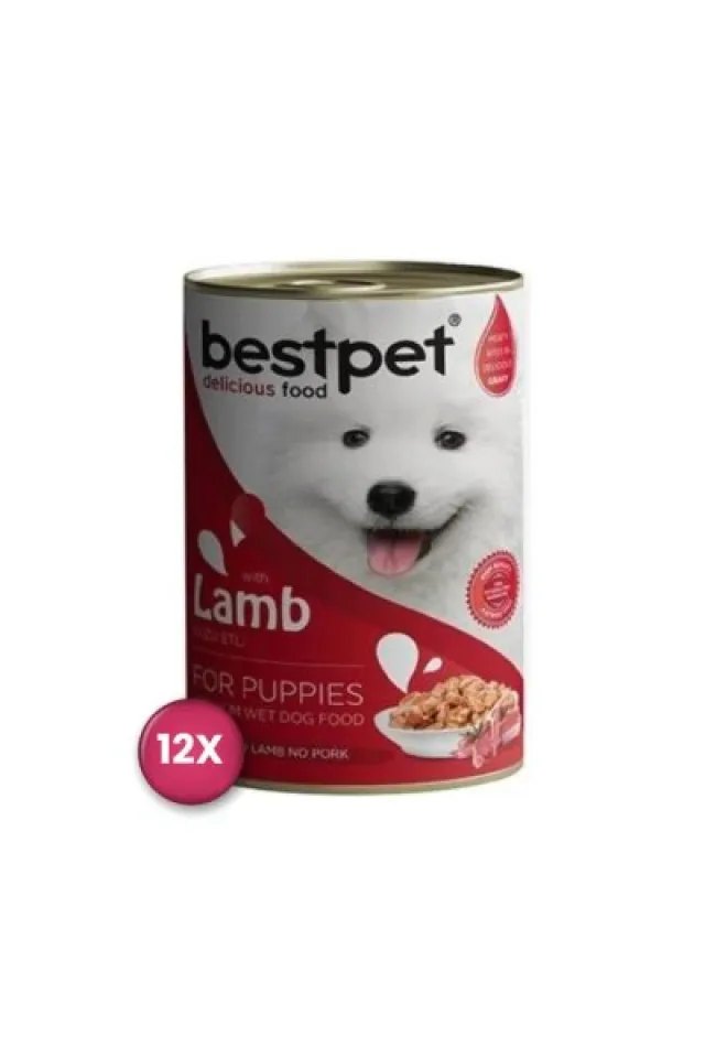 Jöle İçinde Parça Kuzu Etli Konserve Yavru Köpek Maması 400 gr x 12 Adet