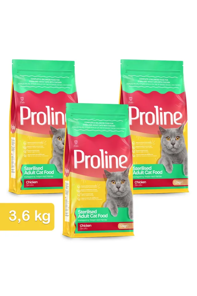 Tavuklu Kısırlaştırılmış Yetişkin Kedi Maması 1,2 Kg x 3 Adet
