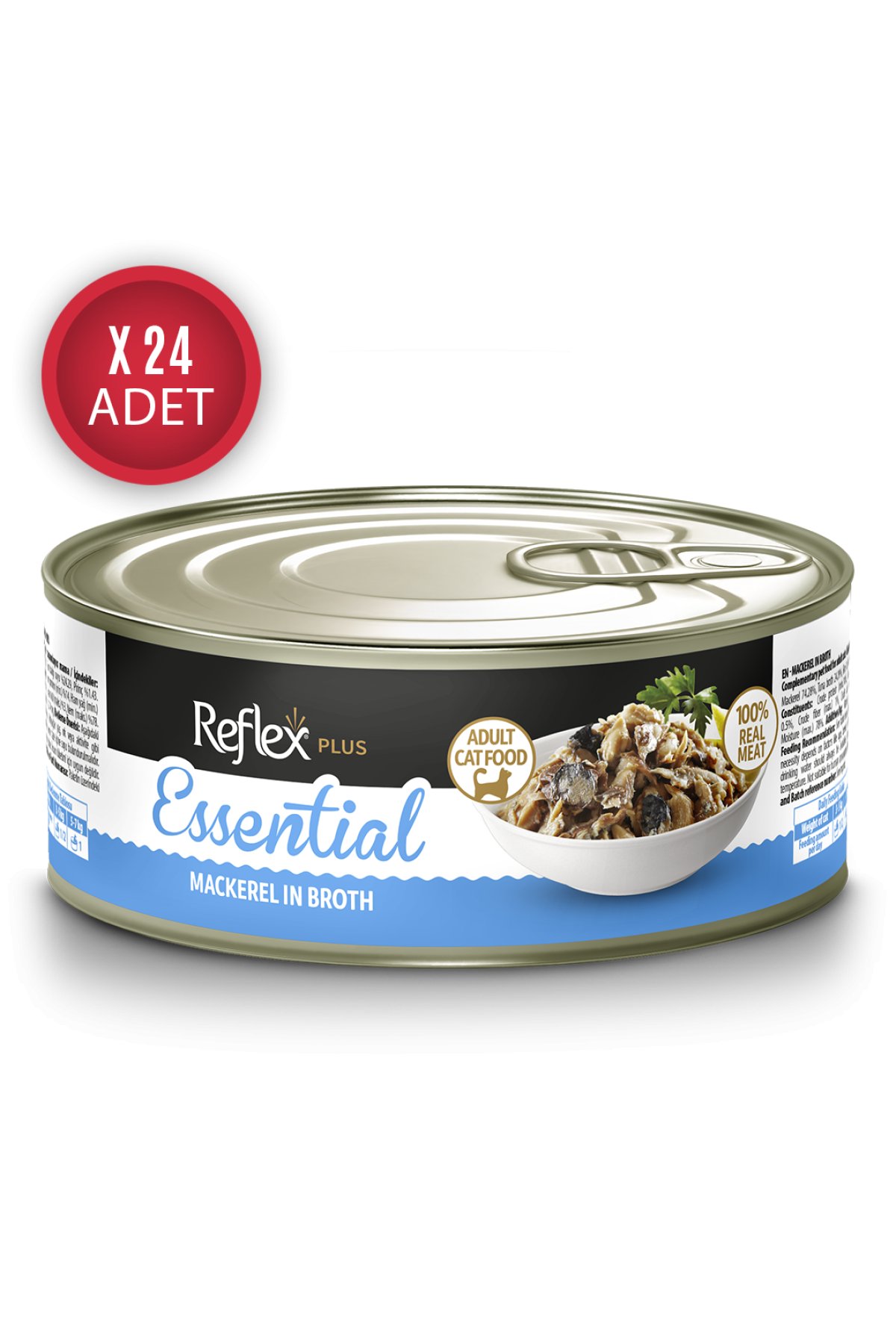 Essential Et Suyu İçinde Uskumrulu Yetişkin Kedi Konservesi 70gr x 24 Adet