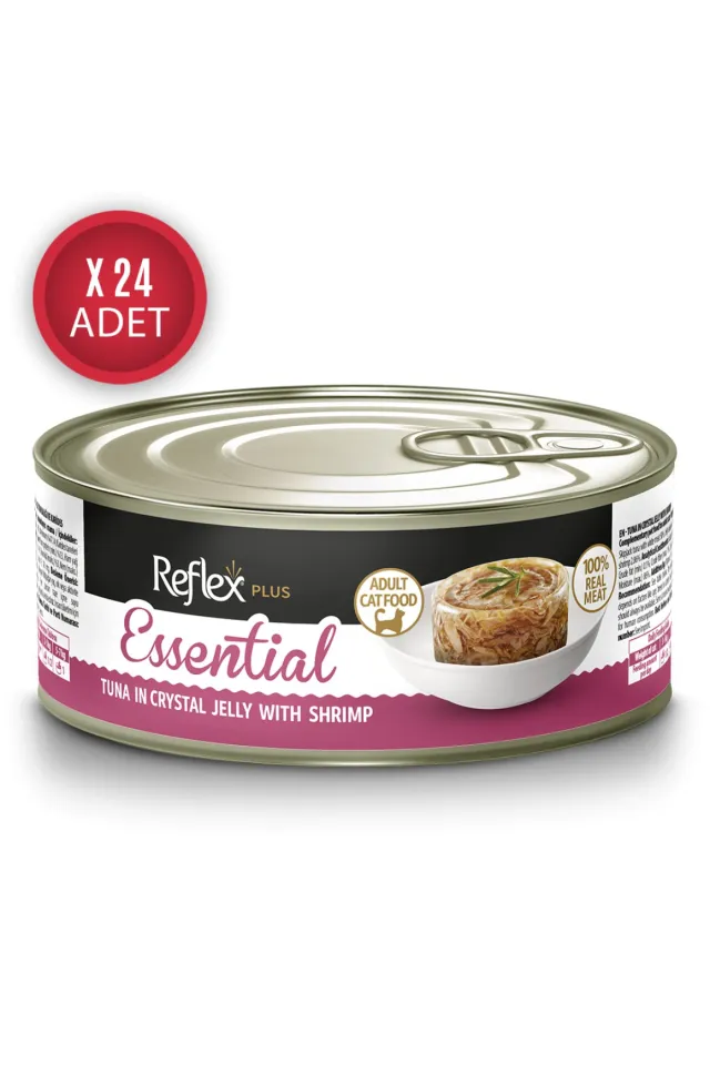 Essential Jöle İçinde Ton Balıklı ve Karidesli Yetişkin Kedi Konservesi 70gr x 24 Adet