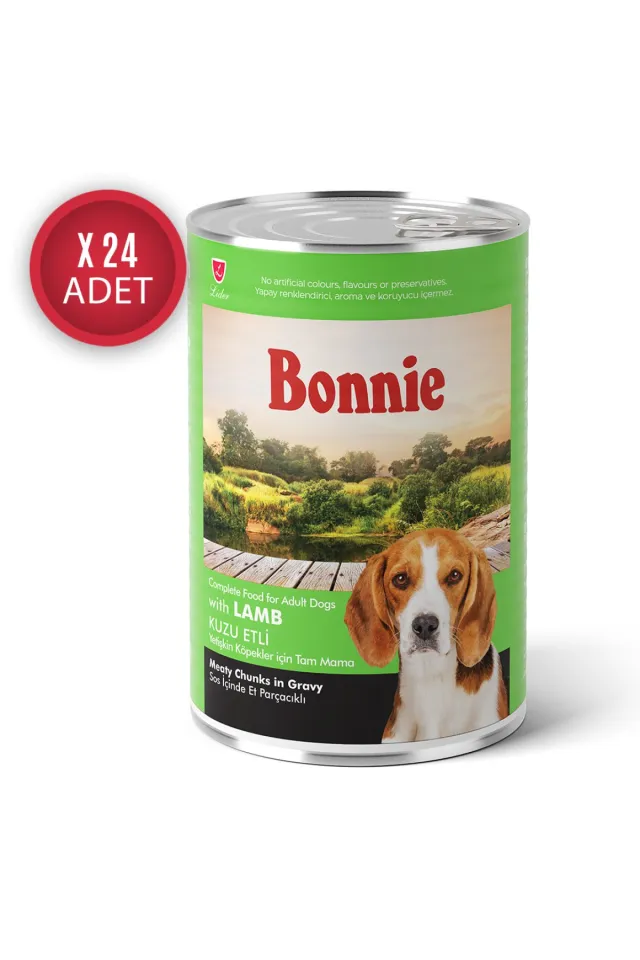 Kuzu Etli Sos İçinde Et Parçacıklı Köpek Konservesi 400g x 24 Adet