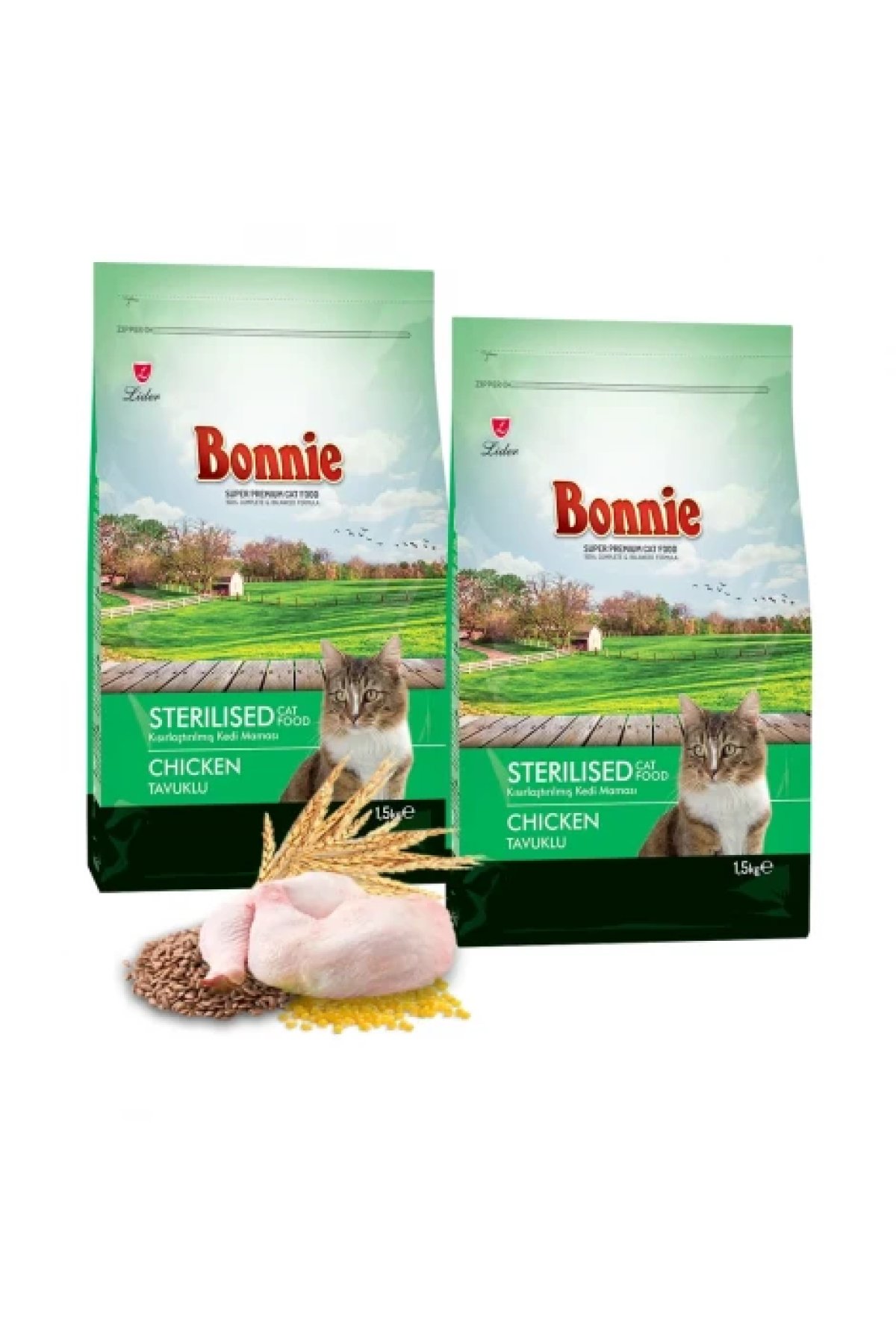 Kısırlaştırılmış Tavuklu Kedi Maması 1,5 Kg x 2 Adet