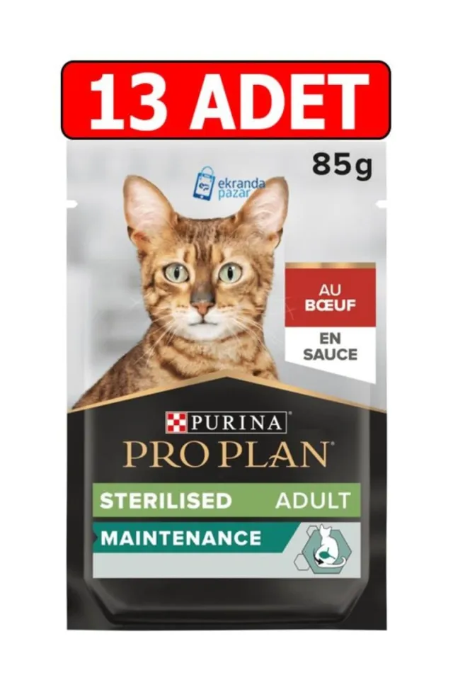 Sterilised sığır etli kısırlaştırılmış kedi pouch 85gr 13 adet kedi yaş mama kedi konservesi