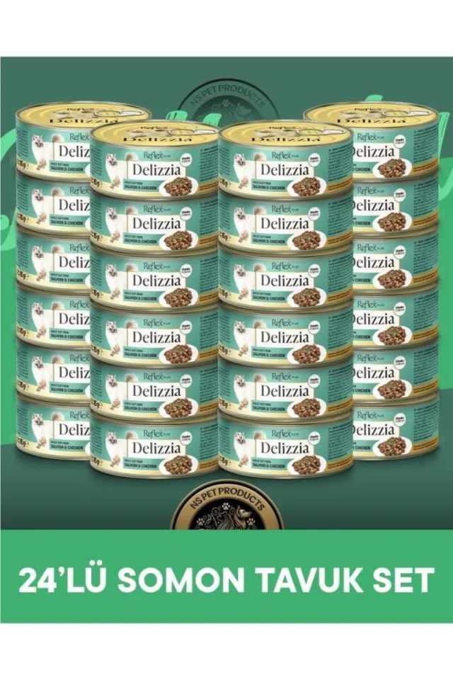 Plus Delizzia Yetişkin Somonlu-Tavuklu Gravy Kedi Maması 24x85 gram