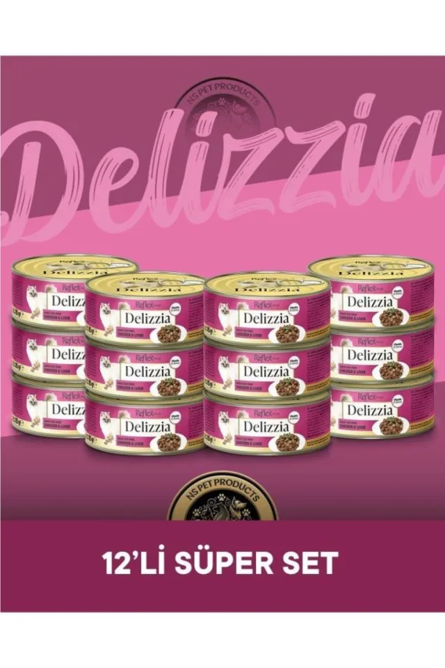 Plus Delizzia Yetişkin Tavuklu-Ciğerli Gravy Kedi Maması 12x85 gram