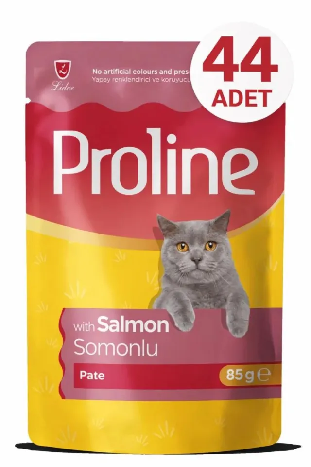 Pouch Somonlu Yaş Kedi Mama 44 x 85 Gr