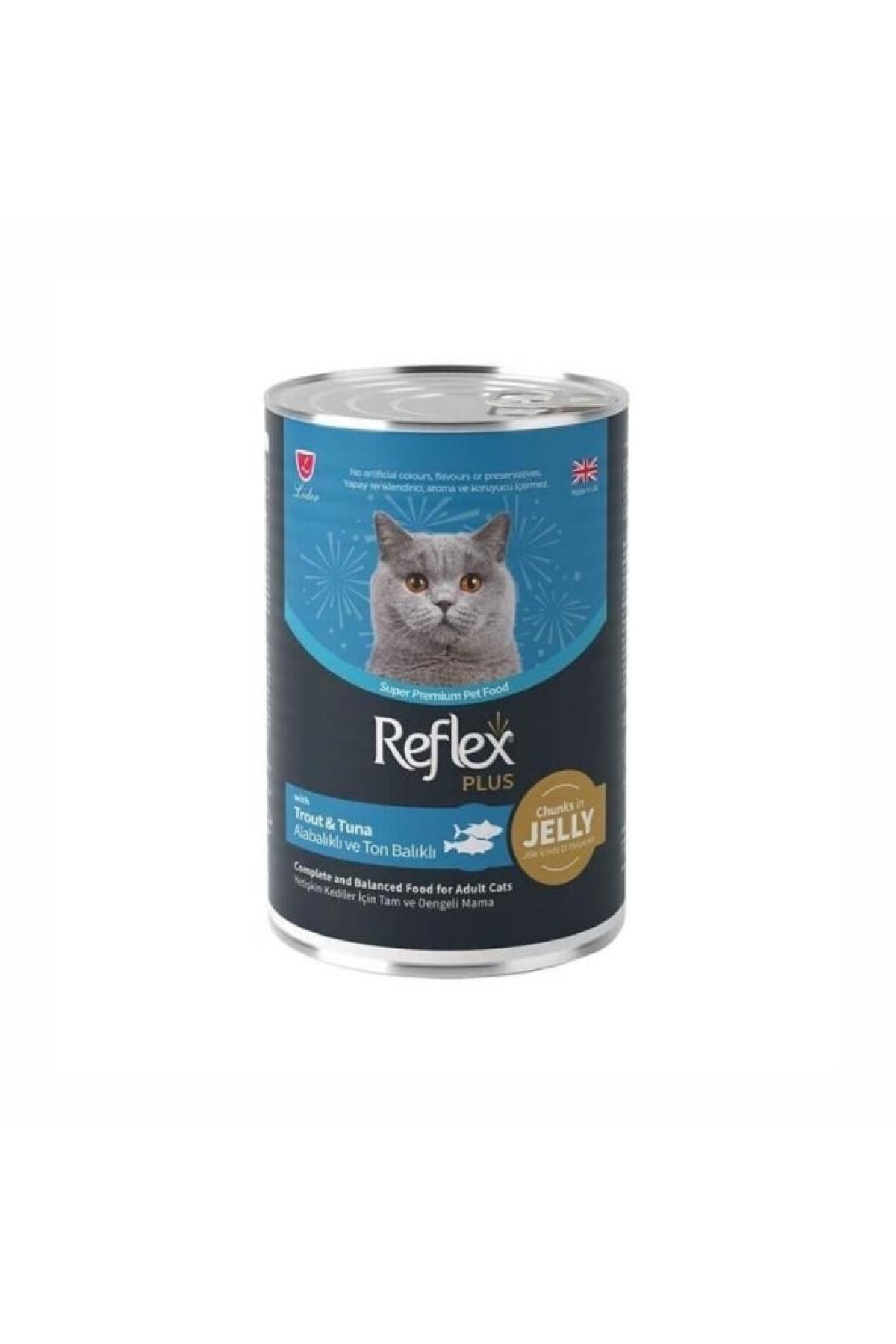 Plus Jöle İçinde Et Parçacıklı Alabalıklı ve Ton Balıklı Yetişkin Kedi Konservesi 400 Gr