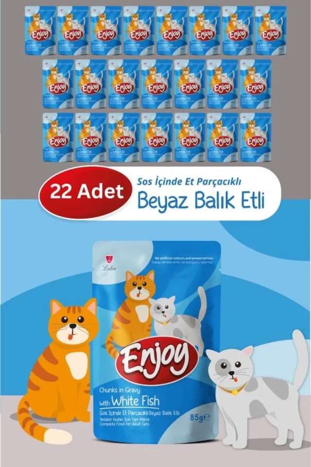 Balıklı Kedi Pouch Yaş Mama 85Gr x 22 Adet
