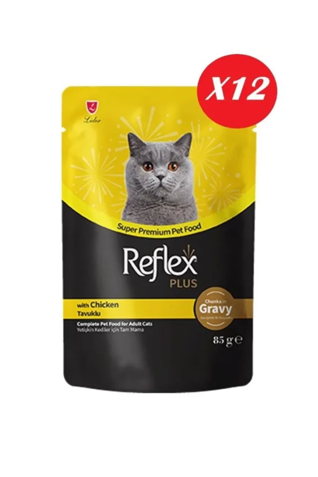 Plus Sos İçinde Parça Tavuk Etli Yetişkin Kedi Konservesi 85 gr*12 Adet