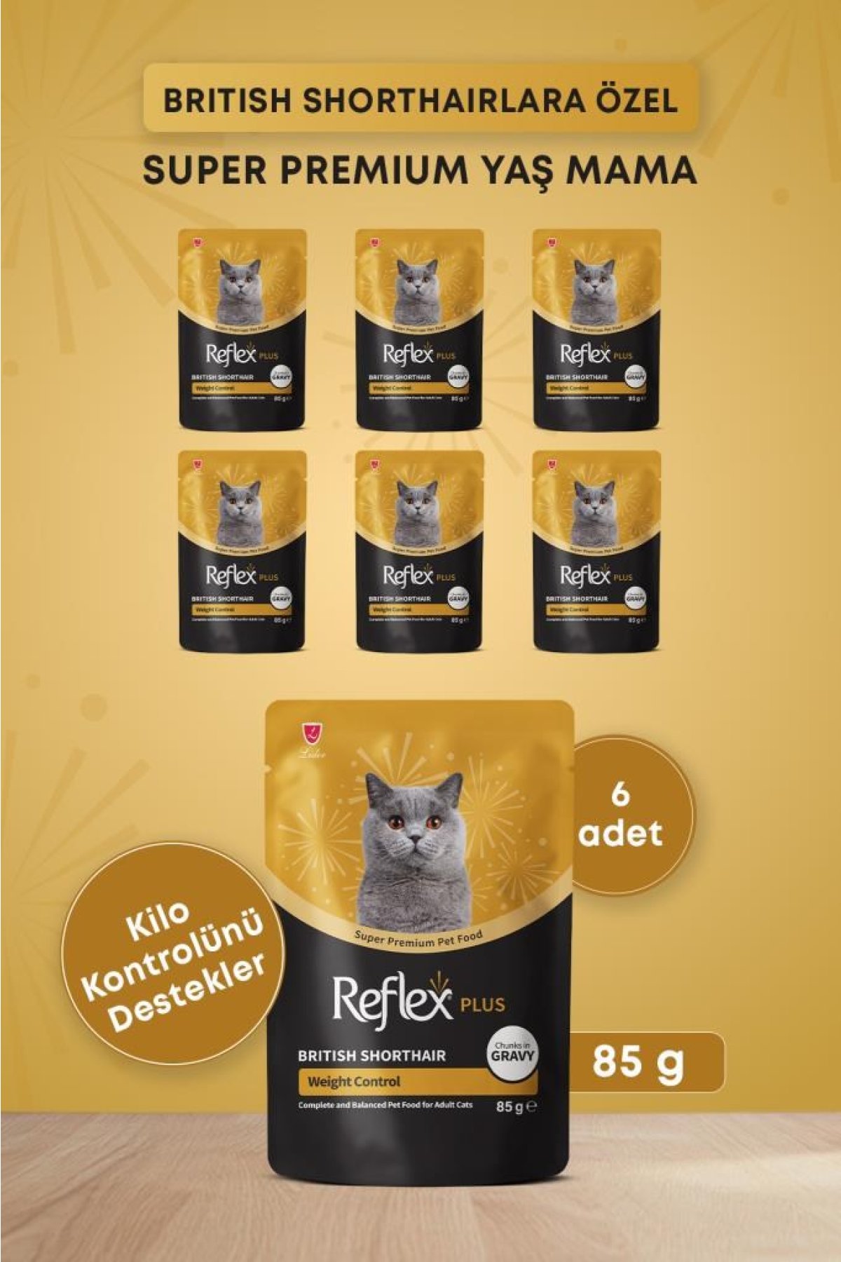 Plus Britsh Shorthair Yetişkin Kedi Konservesi 85gr x 6 Adet