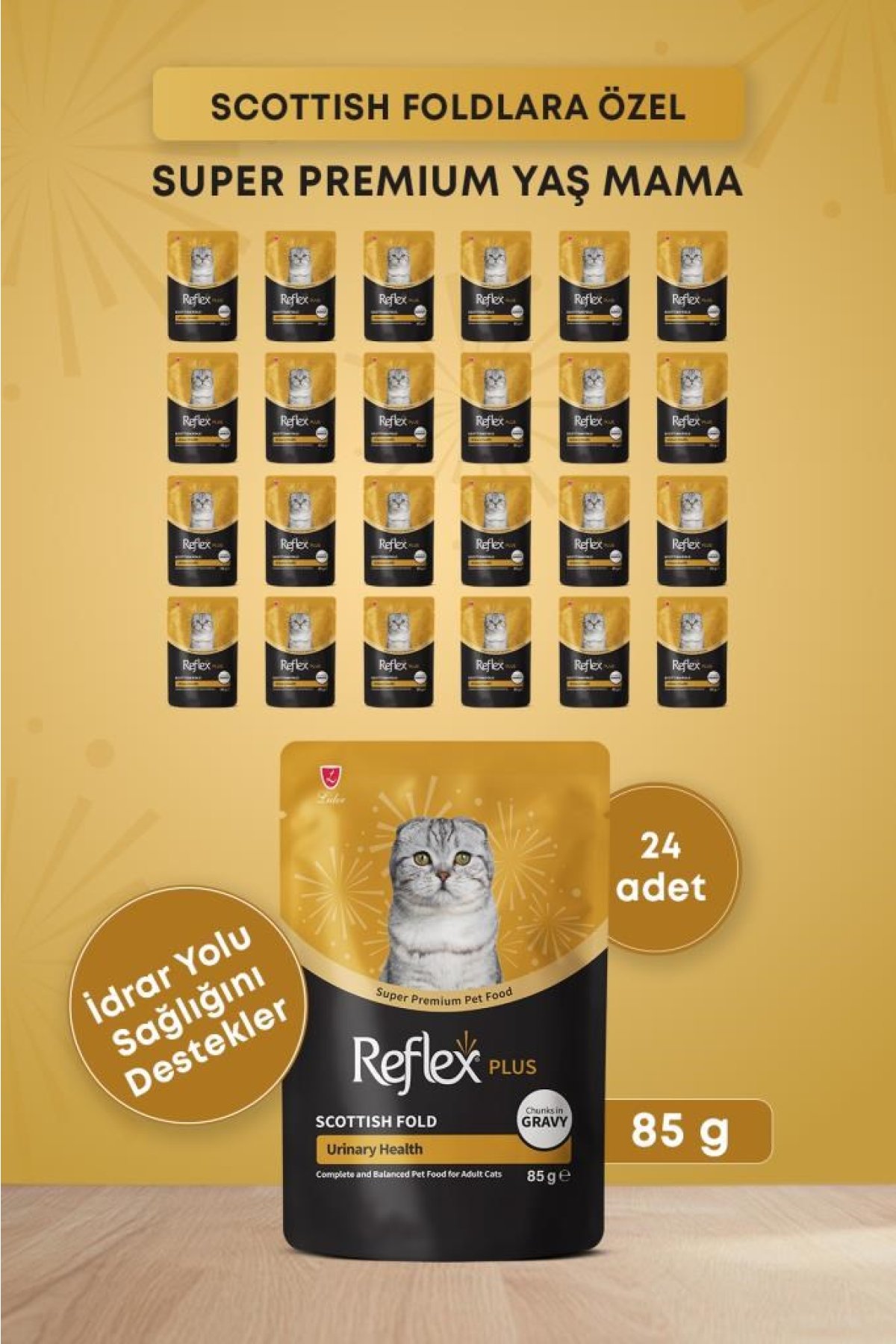 Plus Scottish Fold Yetişkin Kedi Pouch Mama 85gr x 24 Adet