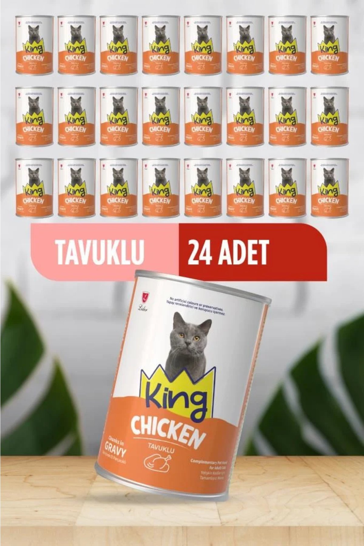 Sos İçerisinde Et Parçacıklı Tavuklu Kedi Konservesi 400 G x 24 Adet