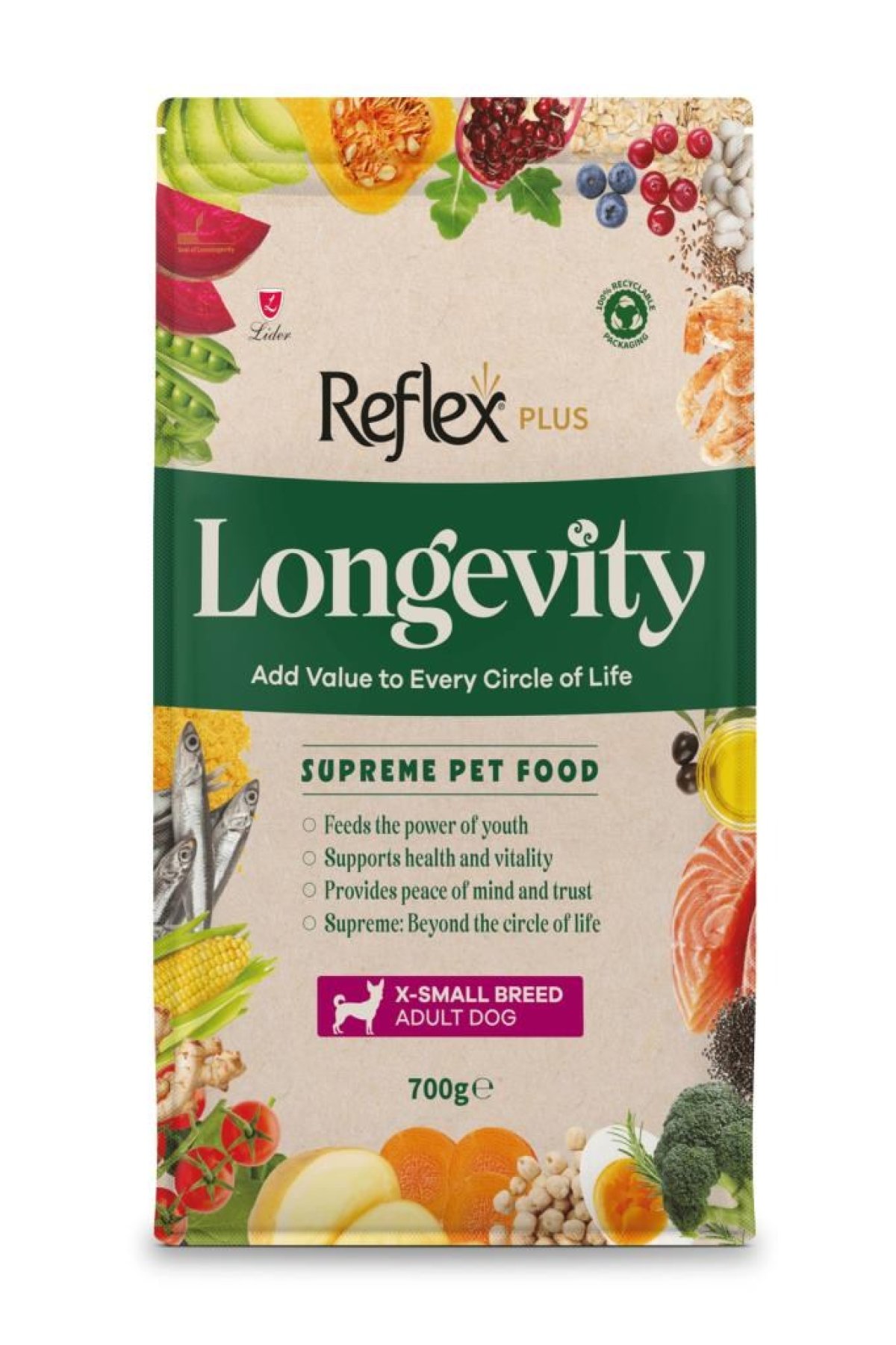 Plus Longevity Çok Küçük Irk Yetişkin Köpek Maması 700g