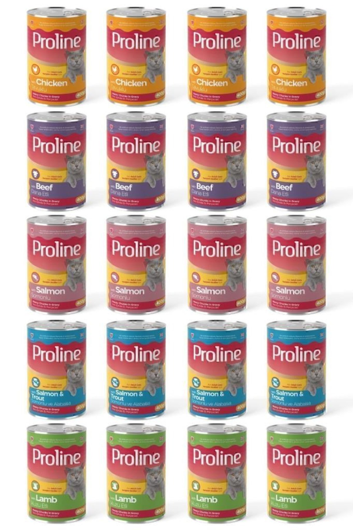 Karışık Kedi Konservesi 5 Çeşit 400 gr x 20 Adet