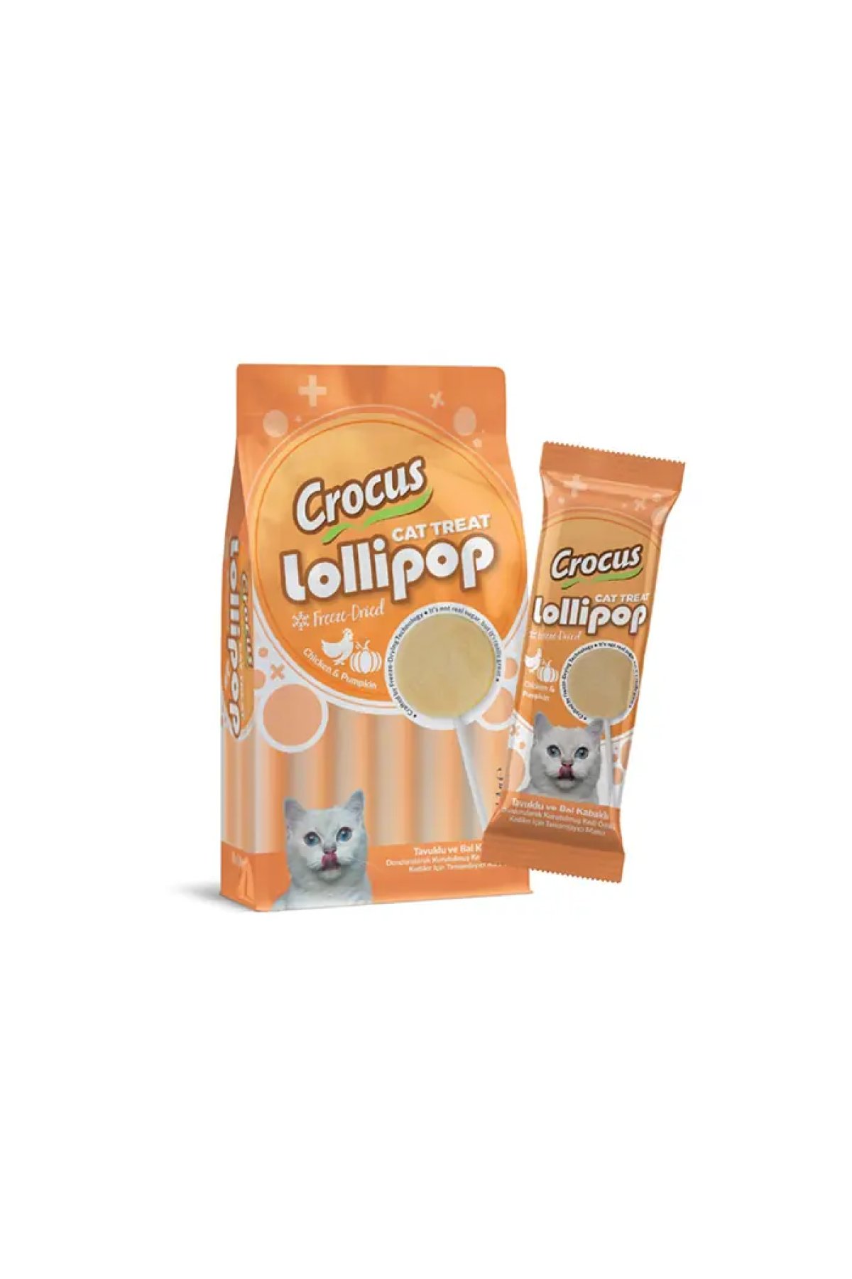 Tavuklu ve Bal Kabaklı Lolipop Kedi Ödülü 10lu