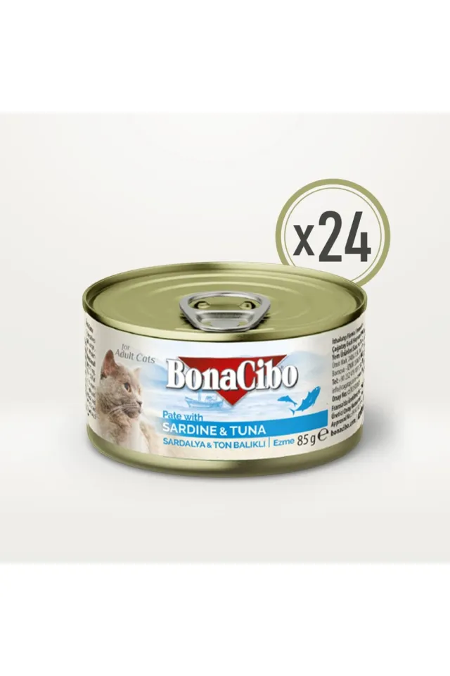 Ezme Sardalya ve Ton Balıklı Yetişkin Kedi Yaş Maması 85 g  x  24 Adet