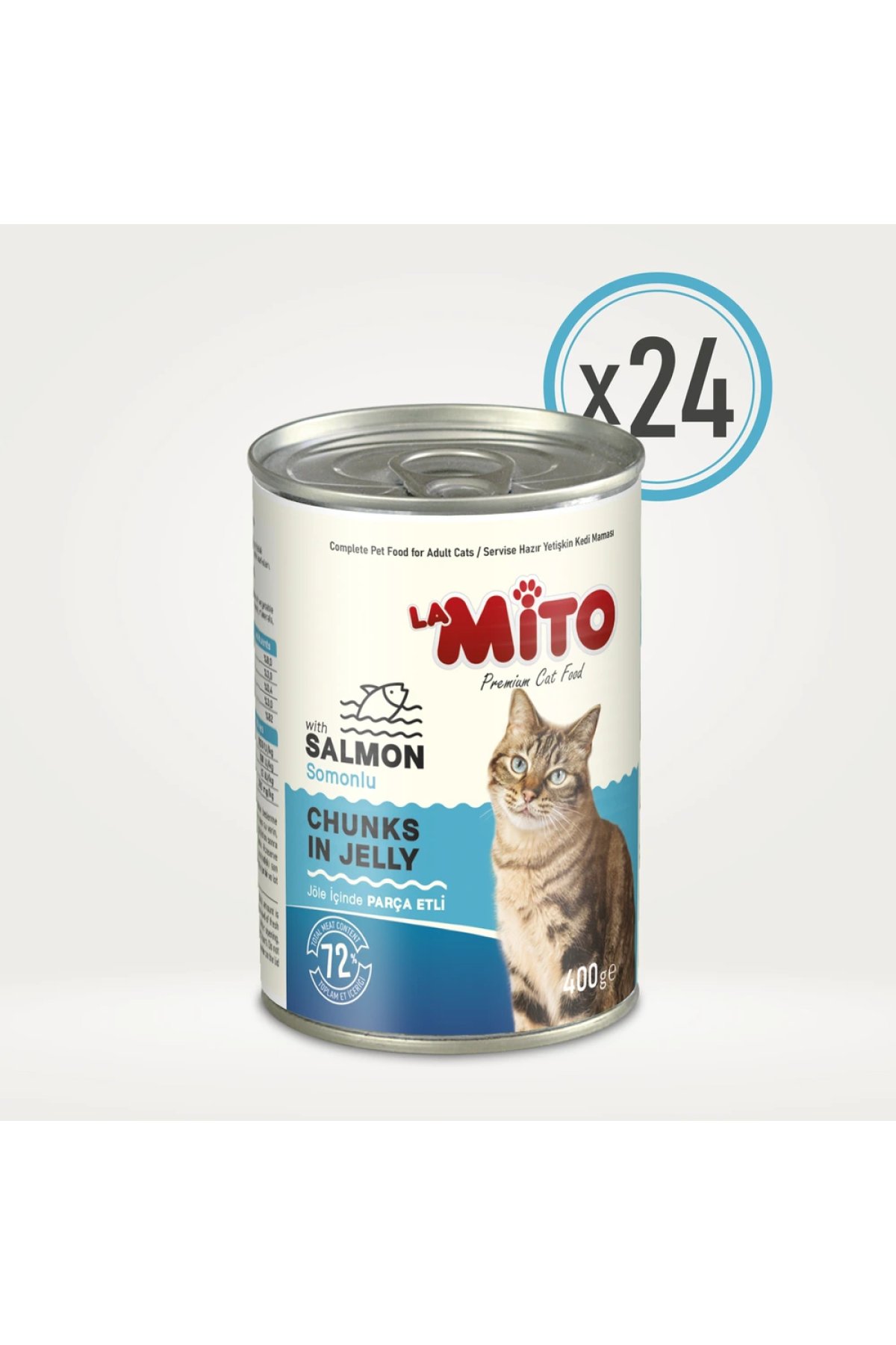 Jöleli Somonlu Yetişkin Kedi Yaş Maması 400 g x  24 Adet