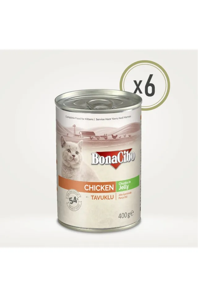 Jöleli Tavuklu Yavru Kedi Yaş Maması 400 g x  6 Adet