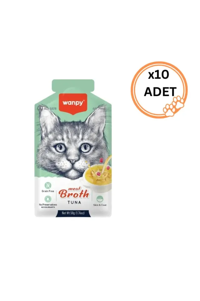 10 ADET Wanpy Kediler için Ton Balığı Çorbası 50 gr x 10