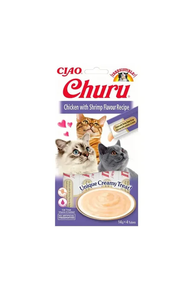 Cream Tavuklu ve Karidesli Sıvı Kedi Ödül Maması 4x14gr