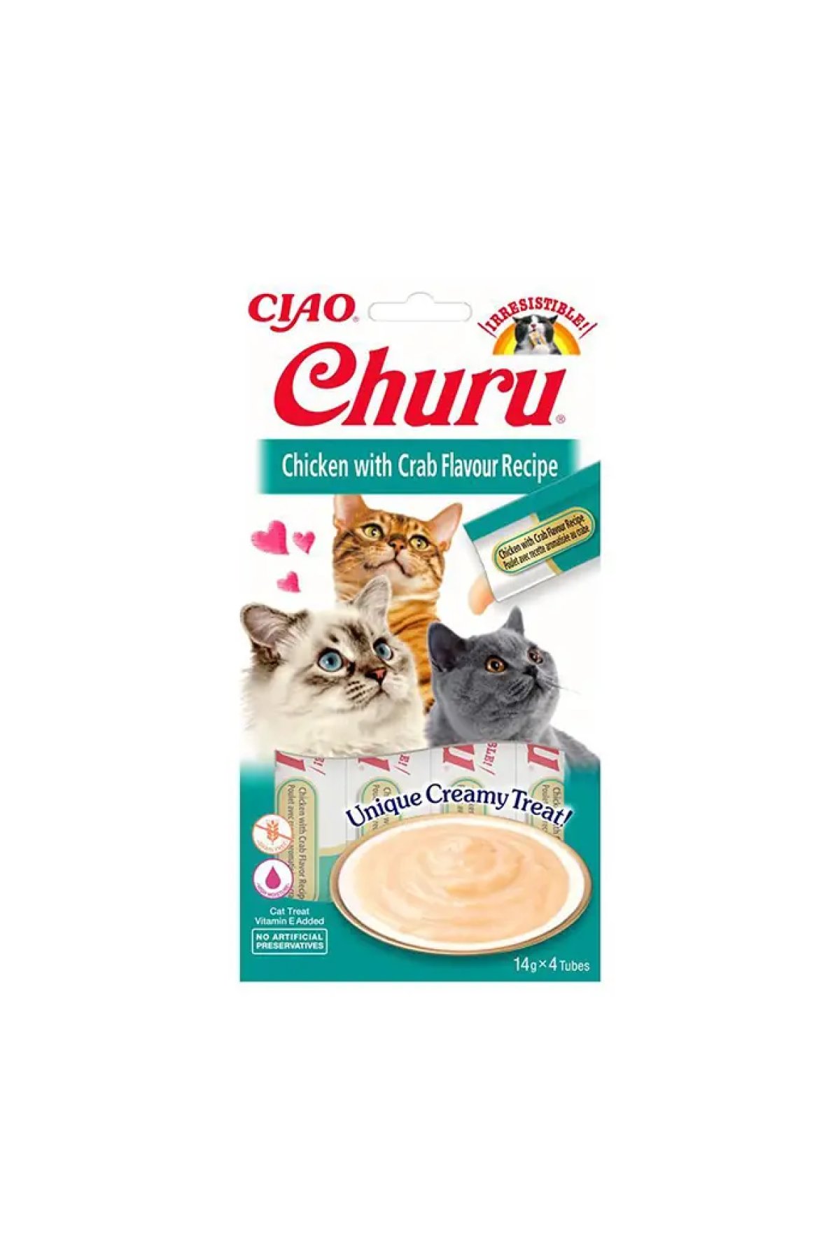 Cream Tavuklu ve Yengeçli Sıvı Kedi Ödül Maması 4x14gr