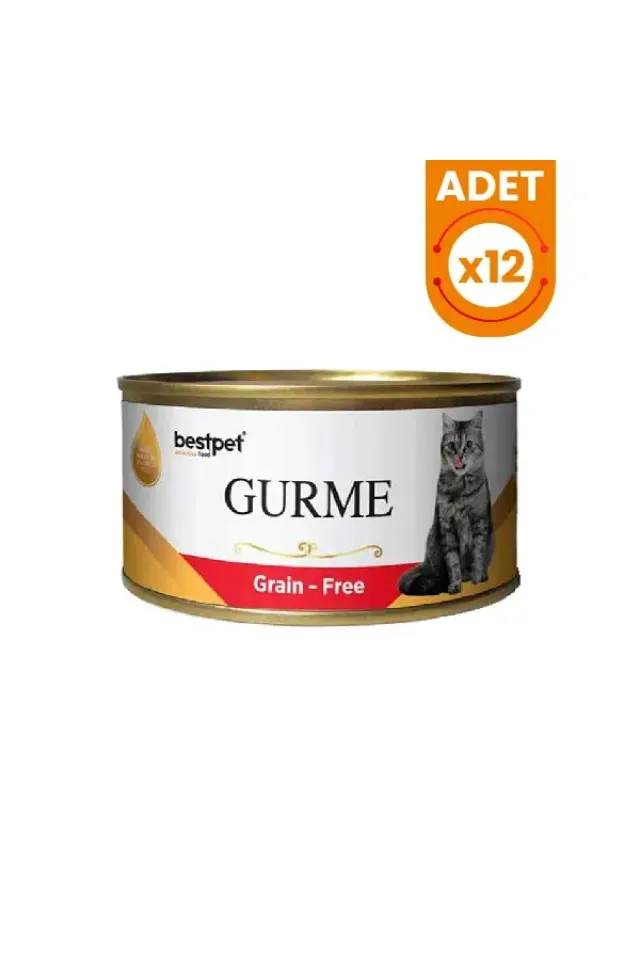 Gurme Jöleli Biftekli Yetişkin Konserve Kedi Maması 12 Adet 100 Gr