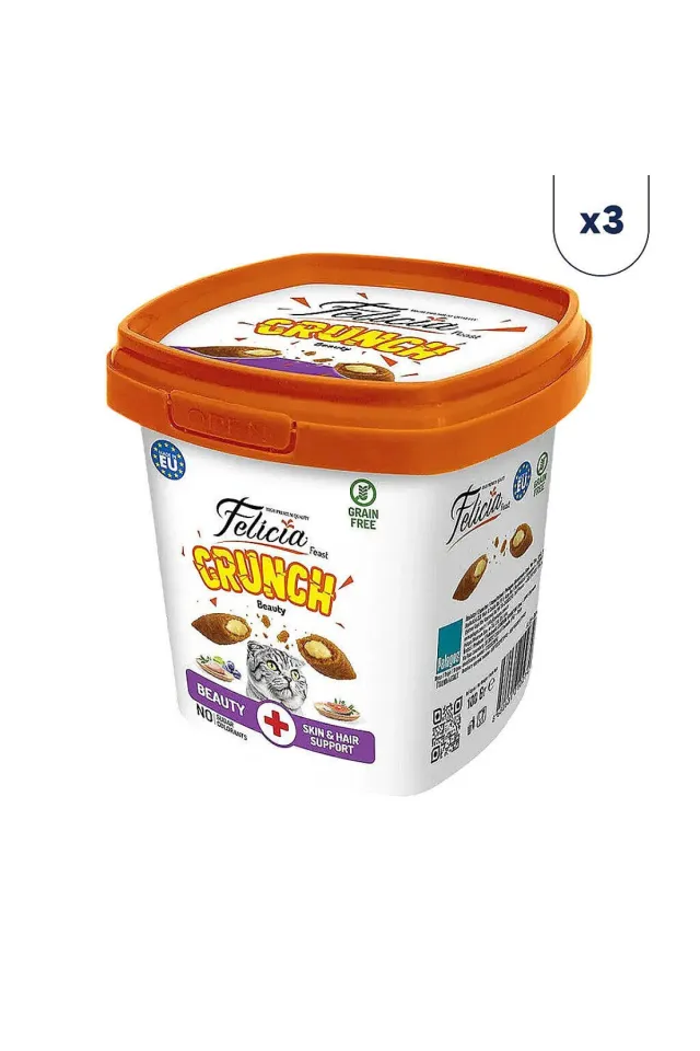 Beauty Crunch Tavuklu ve Somonlu Kedi Ödül Maması 100 gr 3'lü